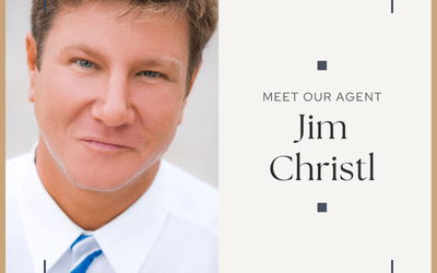 Portrait of Jim Christl, a smiling man in a white shirt and striped blue tie, next to the text "Meet Our Agent Jim Christl" with the Modern Market REALTORS® logo at the bottom.