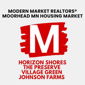 Modern Market REALTORS® graphic highlighting the Moorhead MN housing market, featuring top neighborhoods including Horizon Shores, The Preserve, Village Green, and Johnson Farms.Modern Market REALTORS® graphic highlighting the Moorhead MN housing market, featuring top neighborhoods including Horizon Shores, The Preserve, Village Green, and Johnson Farms.