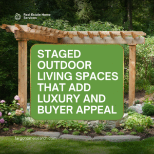 Pergola with landscaped garden showcasing a professionally staged outdoor living space designed for luxury and buyer appeal.