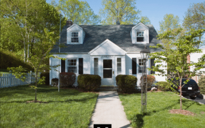 Banner featuring a classic single-family home with a manicured front yard and overlaid text “Clay County Homes For Sale Minnesota Real Estate Expert” above, plus the “M” logo and “Jim and Shannon” signature below