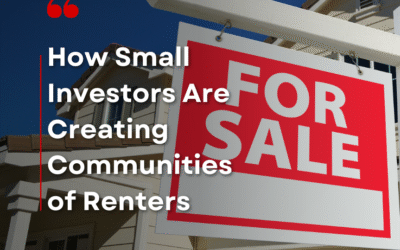 For Sale sign in front of a suburban home, illustrating how small investors are purchasing single-family houses and turning them into rental communities in North Dakota and Minnesota.